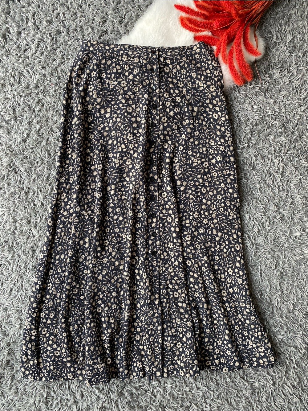 Jones New York Silk Floral Button-Down Skirt